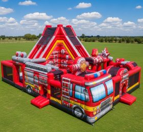 T6-6717 Parque Inflável com Tema de Caminhão de Bombeiros