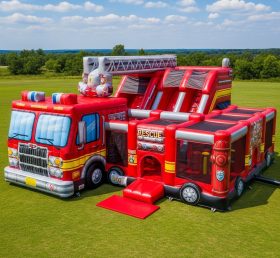 T6-6718 Parque Inflável Temático de Caminhão de Bombeiros