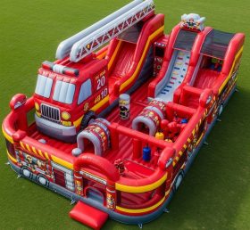 T6-6720 Parque Inflável com Tema de Caminhão de Bombeiros