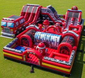 T6-6721 Parque Inflável com Tema de Caminhão de Bombeiros