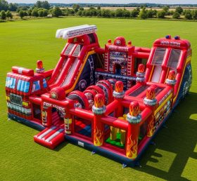 T6-6722 Parque Inflável com Tema de Caminhão de Bombeiros