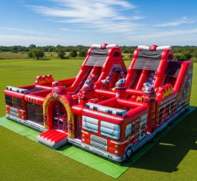 T6-6723 Parque Inflável com Tema de Caminhão de Bombeiros