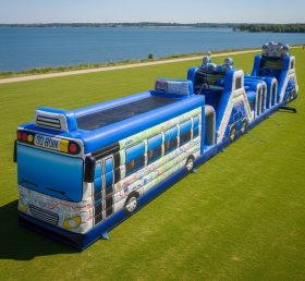 T7-3720 Curso de Obstáculos Inflável com Tema de Ônibus