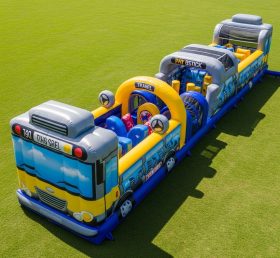 T7-3722 Curso de Obstáculos Inflável com Tema de Ônibus
