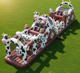 T7-3757 Curso de Obstáculos Inflável com Tema de Vaca
