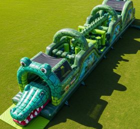T7-3762 Curso de Obstáculos Inflável com Tema de Crocodilo