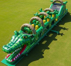 T7-3764 Curso de Obstáculos Inflável com Tema de Crocodilo