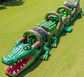 T7-3765 Curso de Obstáculos Inflável com Tema de Crocodilo