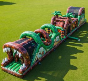 T7-3766 Curso de Obstáculos Inflável com Tema de Dinossauro