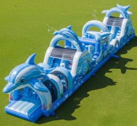 T7-3774 Curso de Obstáculos Inflável com Tema de Golfinho
