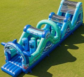 T7-3776 Curso de Obstáculos Inflável com Tema de Golfinho
