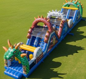 T7-3778 Curso de Obstáculos Inflável com Tema de Dragão