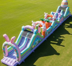 T7-3789 Pista de Obstáculos Inflável com Tema de Páscoa
