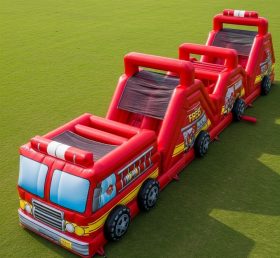 T7-3817 Curso de Obstáculos Inflável com Tema de Caminhão de Bombeiros