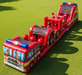 T7-3818 Pista de Obstáculos Inflável com Tema de Caminhão de Bombeiros