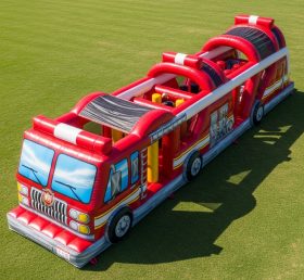 T7-3819 Curso de Obstáculos Inflável com Tema de Caminhão de Bombeiros