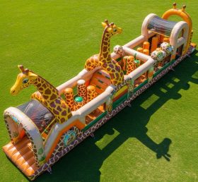 T7-3835 Curso de Obstáculos Inflável com Tema de Girafa
