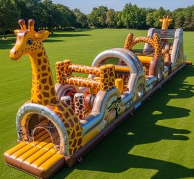 T7-3836 Pista de Obstáculos Inflável Tema Girafa