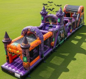 T7-3845 Curso de Obstáculos Inflável com Tema de Halloween