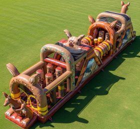 T7-3879 Pista de Obstáculos Inflável com Tema de Canguru