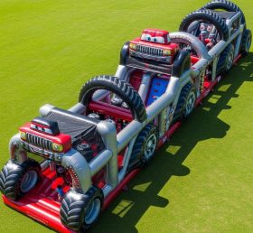 T7-3917 Pista de Obstáculos Inflável com Tema de Caminhões Monstro