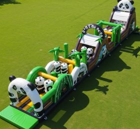 T7-3935 Curso de Obstáculos Inflável com Tema de Panda