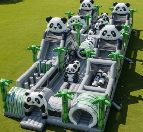 T7-3937 Curso de Obstáculos Inflável com Tema de Panda