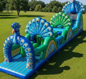 T7-3945 Pista de Obstáculos Inflável com Tema de Pavão