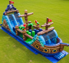 T7-3961 Curso de Obstáculos Inflável Tema Piratas