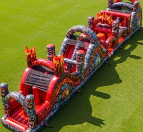 T7-4054 Pista de Obstáculos Inflável com Tema de Vulcão