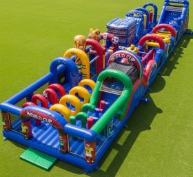 T7-4077 Pista de Obstáculos Inflável com Tema da Copa do Mundo