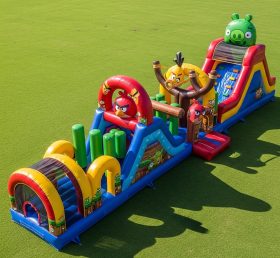 T7-4092 Curso de Obstáculos Inflável com Tema Angry Birds