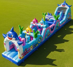 T7-4101 Curso de Obstáculos Inflável com Tema Baby Shark