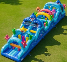 T7-4103 Curso de Obstáculos Inflável Tema Baby Shark
