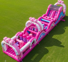 T7-4106 Curso de Obstáculos Inflável Tema Barbie