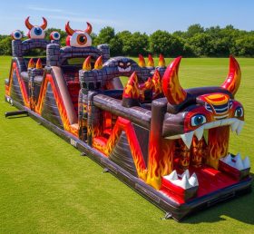 T7-4122 Curso de Obstáculos Inflável Temático Blaze Monster