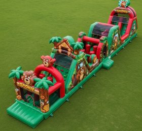 T7-4135 Curso de Obstáculos Inflável Tema Ursos Boonie