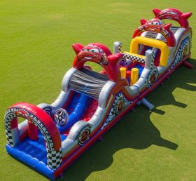 T7-4140 Pista de Obstáculos Inflável com Tema de Carros
