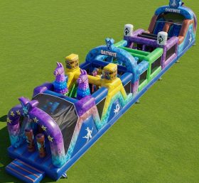 T7-4173 Curso de Obstáculos Inflável com Tema Fortnite