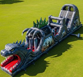 T7-4186 Curso de Obstáculos Inflável com Tema de Godzilla