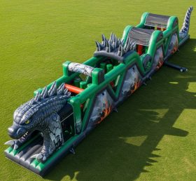 T7-4190 Curso de Obstáculos Inflável com Tema de Godzilla