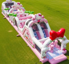 T7-4195 Curso de Obstáculos Inflável com Tema Hello Kitty