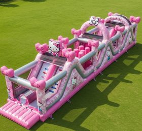 T7-4197 Curso de Obstáculos Inflável com Tema Hello Kitty