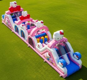 T7-4198 Curso de Obstáculos Insuflável com Tema Hello Kitty