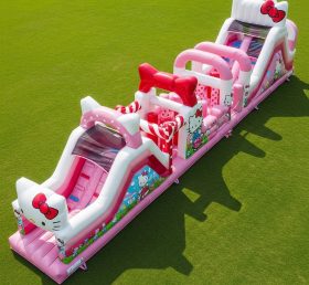 T7-4199 Curso de Obstáculos Inflável com Tema Hello Kitty