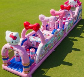 T7-4200 Curso de Obstáculos Inflável com Tema Hello Kitty