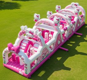 T7-4201 Percurso de Obstáculos Inflável com Tema Hello Kitty