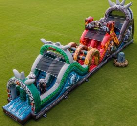 T7-4205 Curso de Obstáculos Inflável com Tema Como Treinar o Seu Dragão