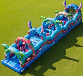 T7-4216 Curso de Obstáculos Inflável com Tema Lilo & Stitch
