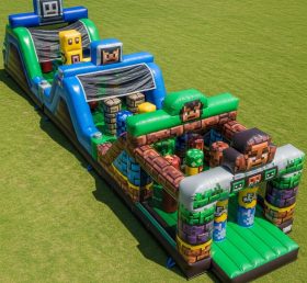 T7-4251 Percurso de Obstáculos Inflável com Tema de Minecraft